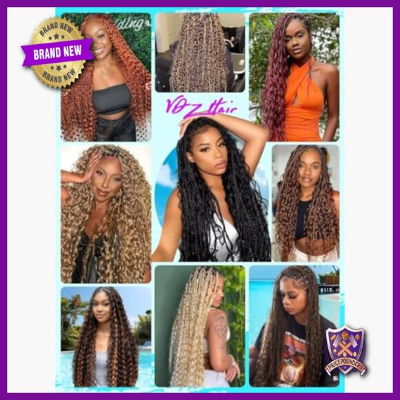 20 Inch Human Hair Extensions 5 Bundles Deep Wave Boho Braiding Hair main image 3